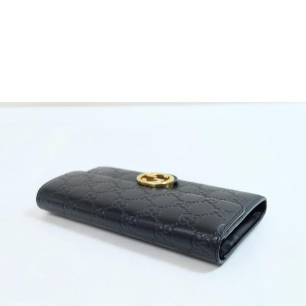 39471 3 GUCCI Interlocking G Striped Leather Long Wallet