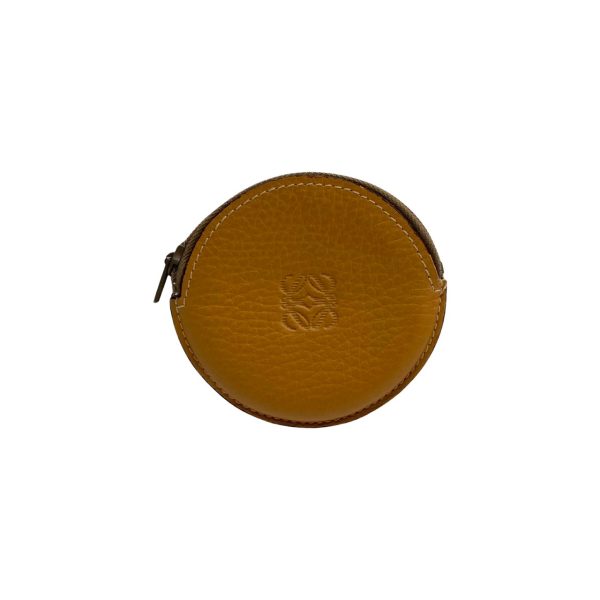 394e857559 1 Loewe Anagram Logo Embossed Leather Coin Case Camel