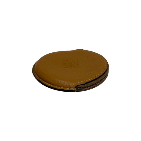 394e857559 6 Loewe Anagram Logo Embossed Leather Coin Case Camel