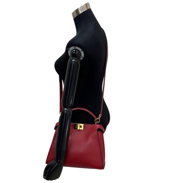 395e963410 3 Fendi Peekaboo Leather 2way Mini Shoulder Bag Red