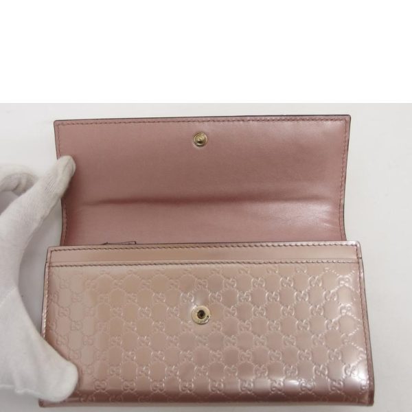 39772 4 Gucci Micro Guccisima Bifold Long Wallet Metallic Pink