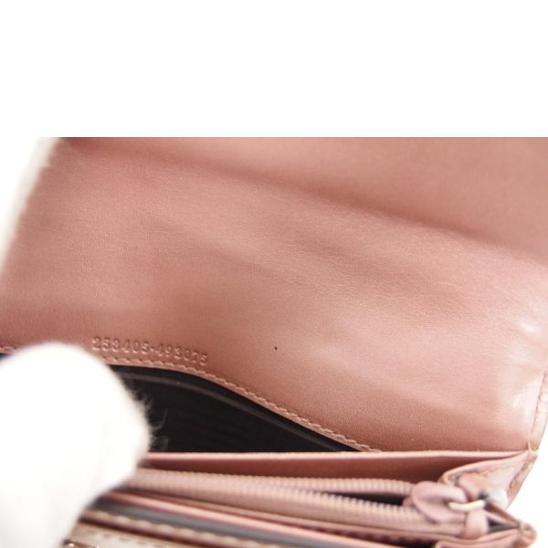 39772 9 Gucci Micro Guccisima Bifold Long Wallet Metallic Pink