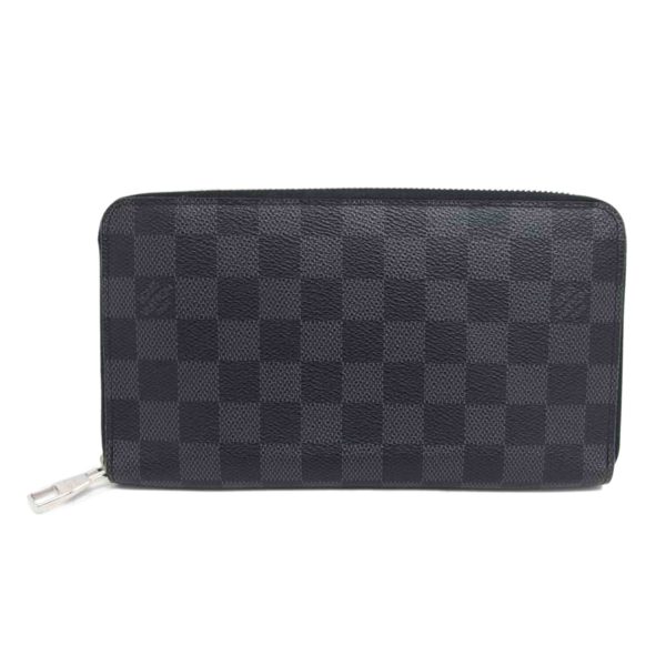 39901 1 Louis Vuitton Zippy Organizer Damier Graphite Wallet Black