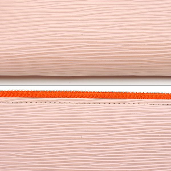 3h0916 5 Louis Vuitton M67266 Epi Rose Ballerine Zip Long Wallet