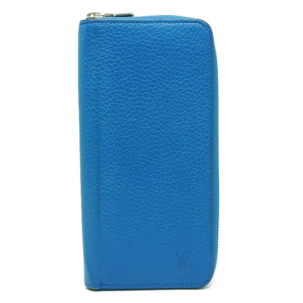 3h1022 1 Louis Vuitton LV Zippy Wallet Vertical M58411 Taurillon Leather Blue Round Zip Long Wallet