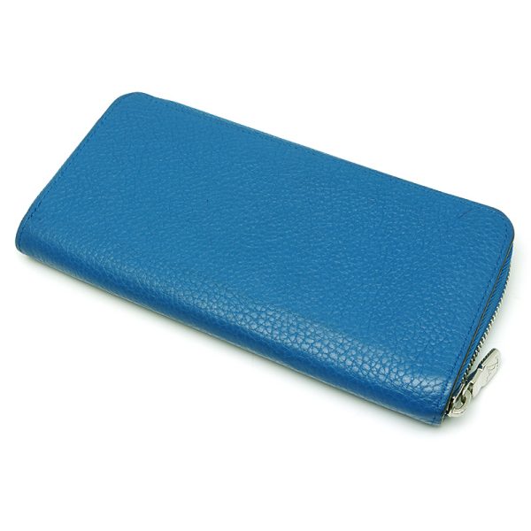 3h1022 2 Louis Vuitton LV Zippy Wallet Vertical M58411 Taurillon Leather Blue Round Zip Long Wallet