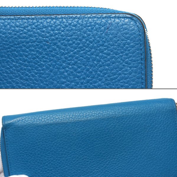 3h1022 3 Louis Vuitton LV Zippy Wallet Vertical M58411 Taurillon Leather Blue Round Zip Long Wallet