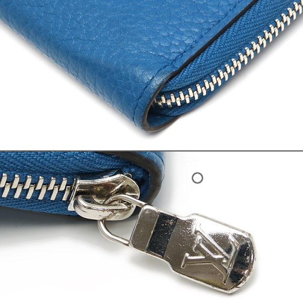 3h1022 4 Louis Vuitton LV Zippy Wallet Vertical M58411 Taurillon Leather Blue Round Zip Long Wallet