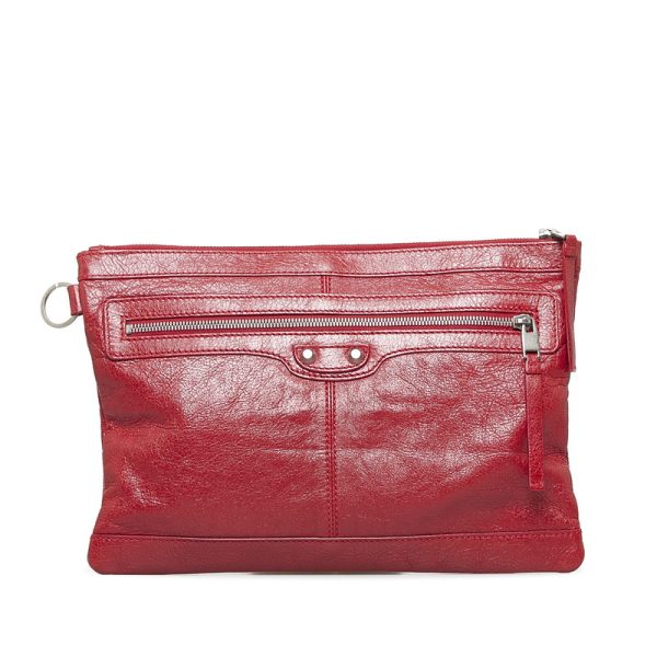 3hb9fcux69ztdcml 1 Balenciaga Clutch Bag Shoulder Bag Red Leather