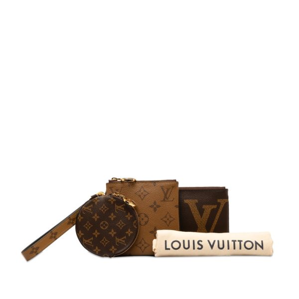 3hjbwvvndktu4bdv 12 Louis Vuitton Monogram Giant Reverse Pochette Trio Pouch Brown