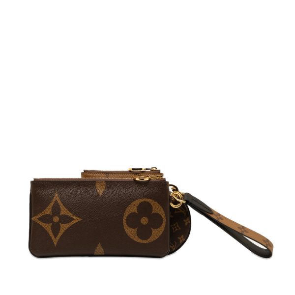 3hjbwvvndktu4bdv 3 Louis Vuitton Monogram Giant Reverse Pochette Trio Pouch Brown