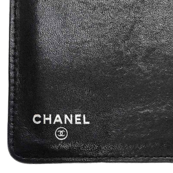 3n93or6qgcwk 4 Chanel Camellia Coco Mark Bifold Wallet Black