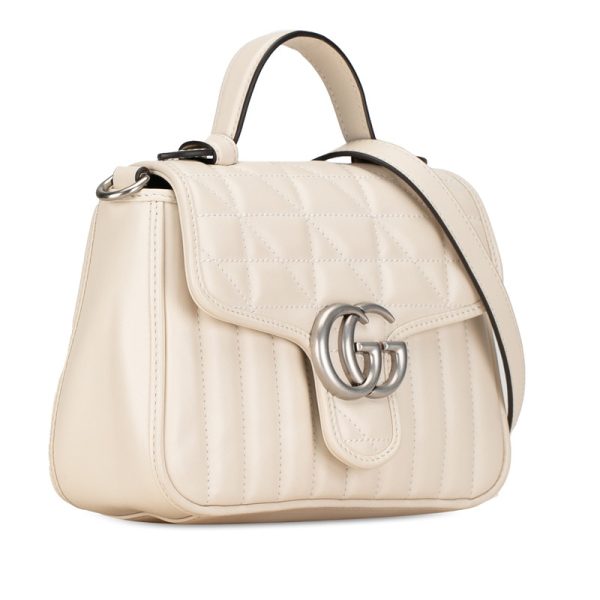 3qnjuqq7j47a5oiw 2 Gucci GG Marmont Top Handle Bag Shoulder Bag 2WAY White