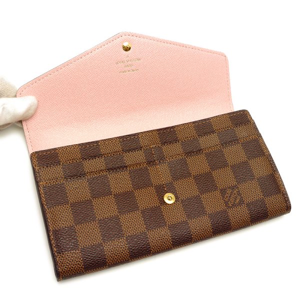 3sh0592 6 Louis Vuitton Portefeuille Sarah N60114 Damier Rose Ballerine wallet