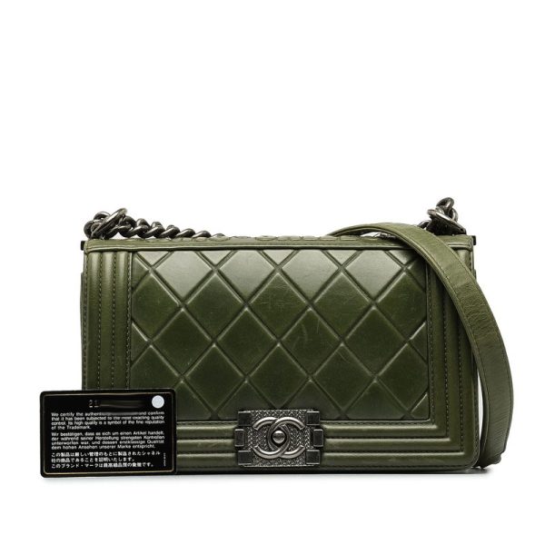 3yho3h10qwtocjkv 14 Chanel Matelasse Boy Cocomark Paris Salzburg Chain Shoulder Bag Green