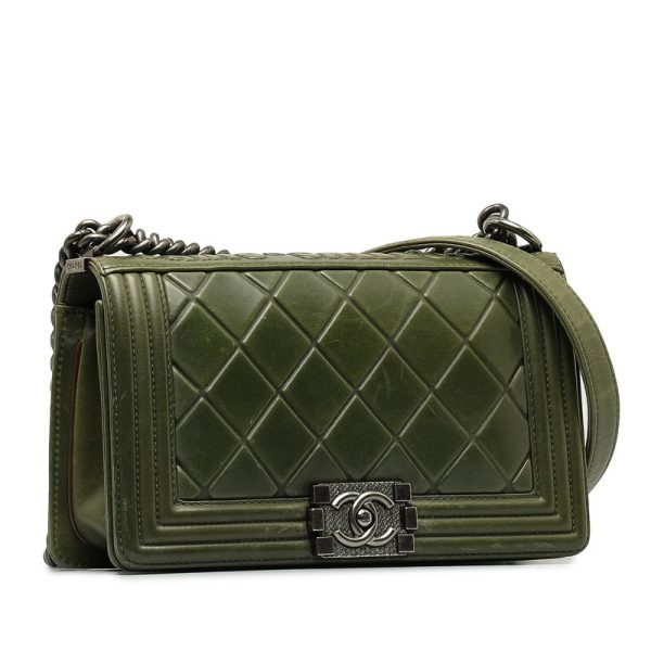 3yho3h10qwtocjkv 2 Chanel Matelasse Boy Cocomark Paris Salzburg Chain Shoulder Bag Green