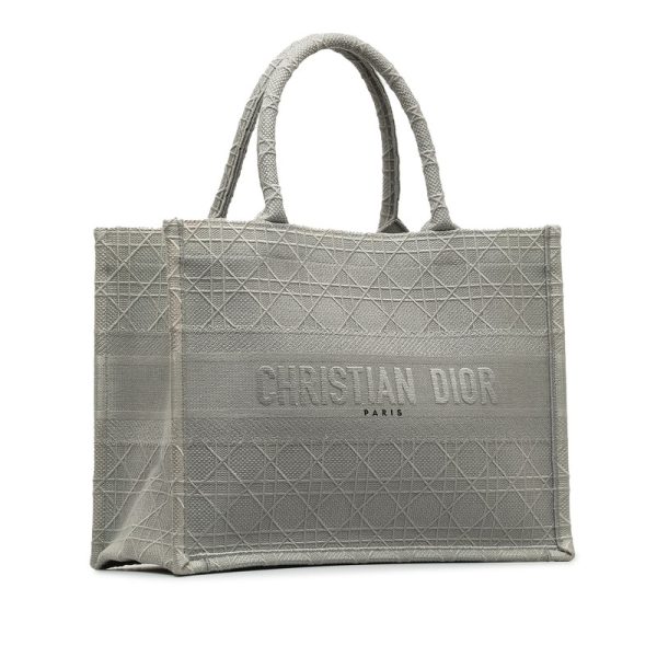 3z5wysbq2zsqdrb2 2 Dior Book Tote Bag Gray Canvas