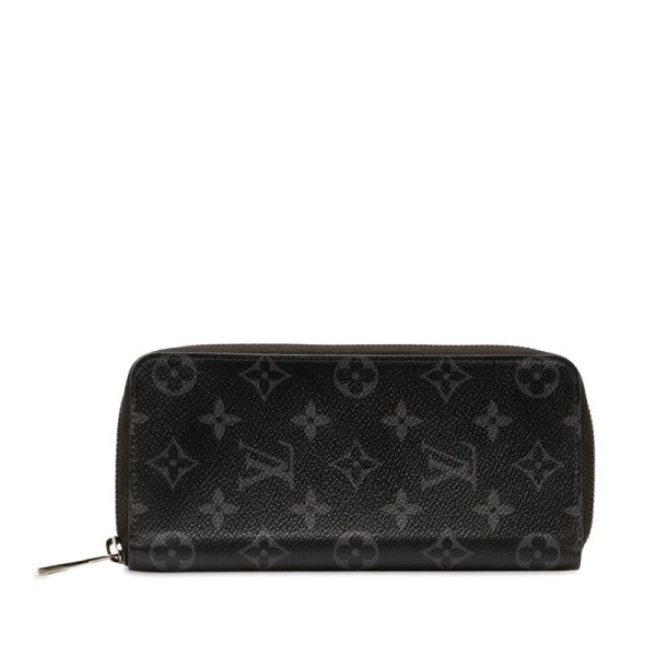 3z6s234efsxbdiyx 1 Louis Vuitton Monogram Eclipse Zippy Vertical Wallet M62295 Black