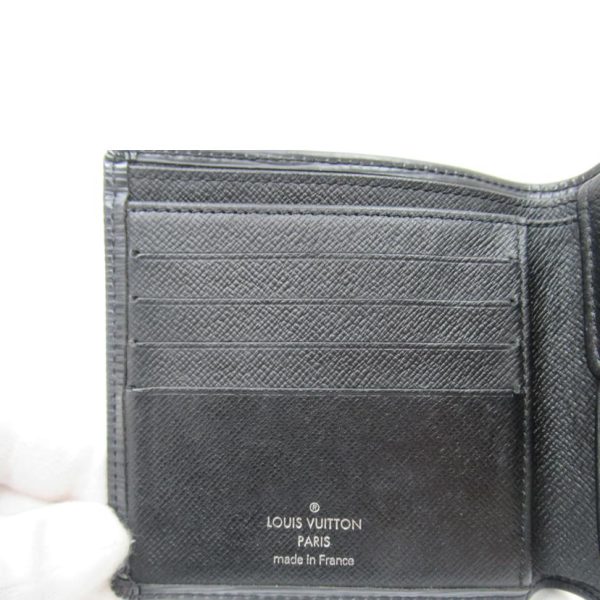 40044 4 Louis Vuitton Porte Vie Carte Credemone Epi Wallet Black