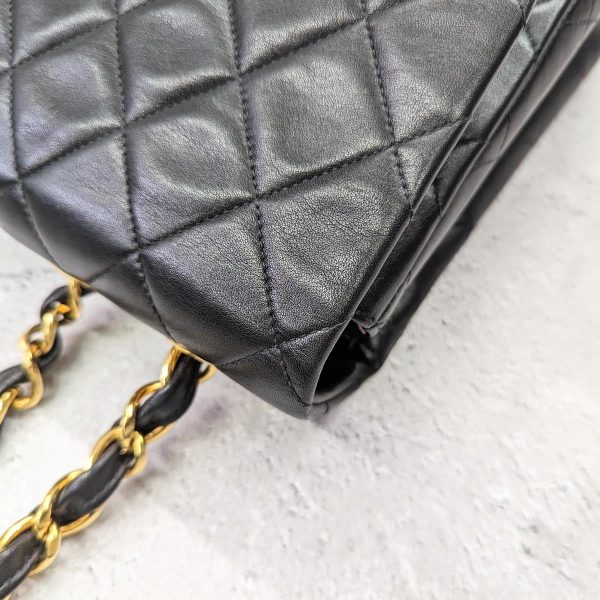 401 16 Chanel Big Matelasse W Chain Shoulder Bag Lambskin Black