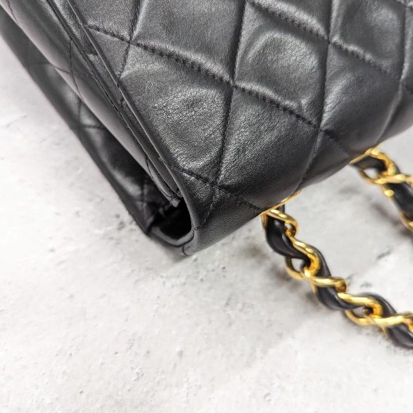 401 17 Chanel Big Matelasse W Chain Shoulder Bag Lambskin Black