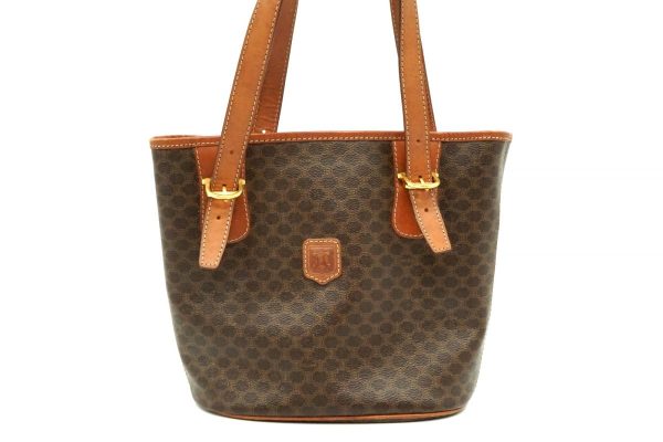 40232 8621h 1 Celine Vintage Tote Macadam Triomflogo Bucket Leather Brown