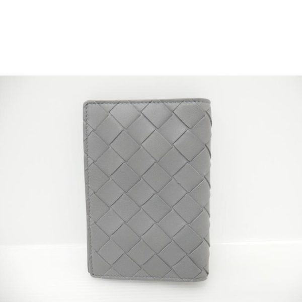 40252 2 Bottega Veneta Intrecciato Passport Case Grey