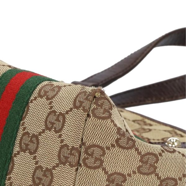 40270 6 Gucci GG Canvas Sherry Line Tote Bag