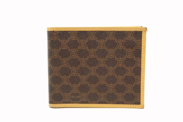 40366 8793k 1 Celine Vintage Macadam Wallet Compact Triomphe PVC Leather Brown