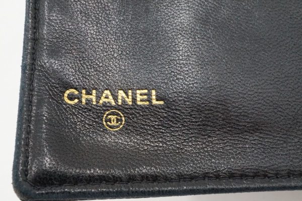 40367 8680k 10 CHANEL Bifold Wallet Coco Mark Coco Caviar Skin Black