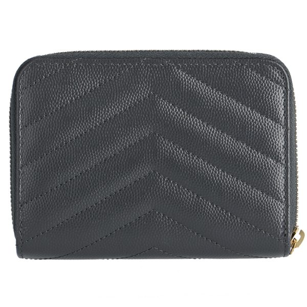 403723bow011251 2 Saint Laurent Paris Wallet Bifold Mini Quilted Leather Dark Gray