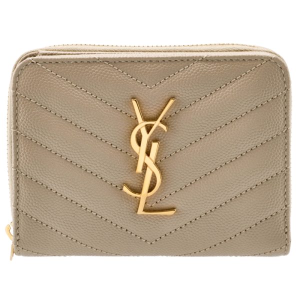 403723bow019607 1 Saint Laurent Paris Wallet Bifold Mini Quilted Leather Beige