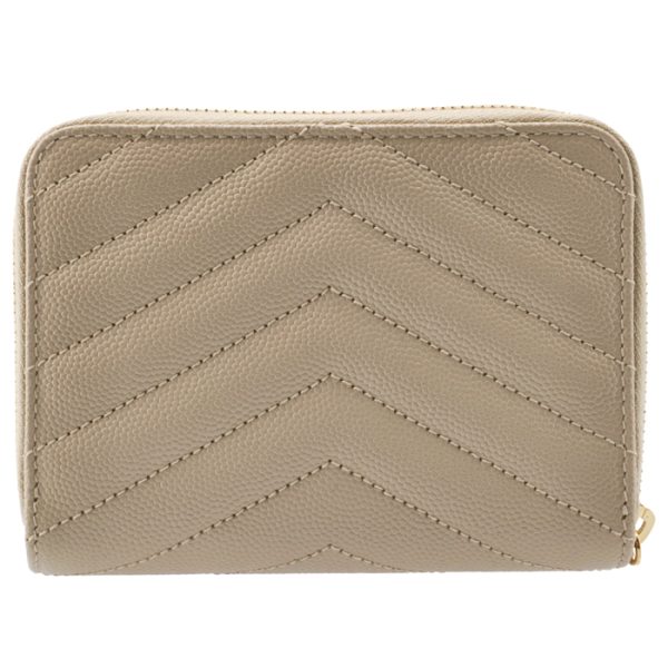 403723bow019607 2 Saint Laurent Paris Wallet Bifold Mini Quilted Leather Beige