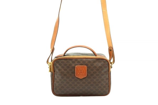 40376 8672h 1 Celine Vintage 2way Handbag Macadam Triomflogo Brown