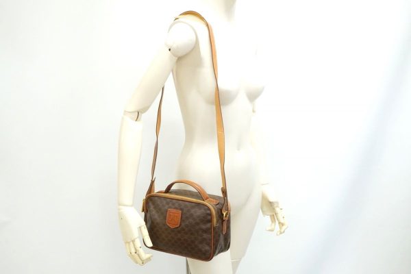 40376 8672h 2 Celine Vintage 2way Handbag Macadam Triomflogo Brown