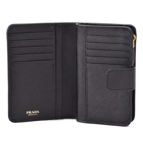 40434704a PRADA wallet folding wallet NERO Black