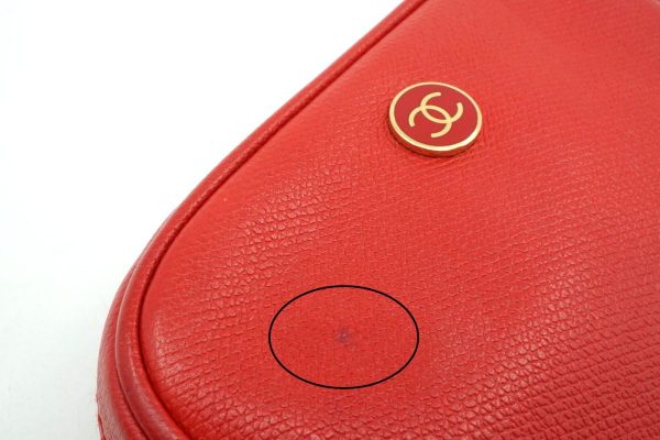 40471 8747h 3 CHANEL Pouch Micro Mini Clutch Multi Accessory Case Red