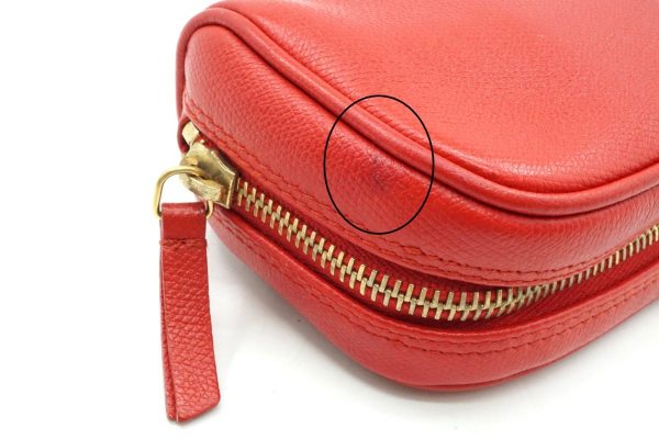 40471 8747h 4 CHANEL Pouch Micro Mini Clutch Multi Accessory Case Red