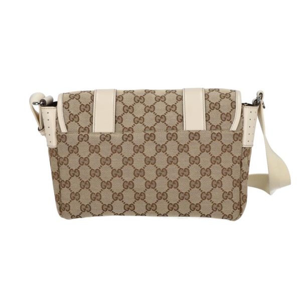 40513 2 Gucci Gg Canvas Shoulder Bag Biege