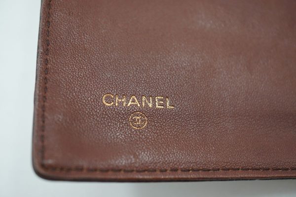 40523 8753k 10 CHANEL Bifold Wallet Clasp Coco Mark Decacoco Caviar Skin Brown