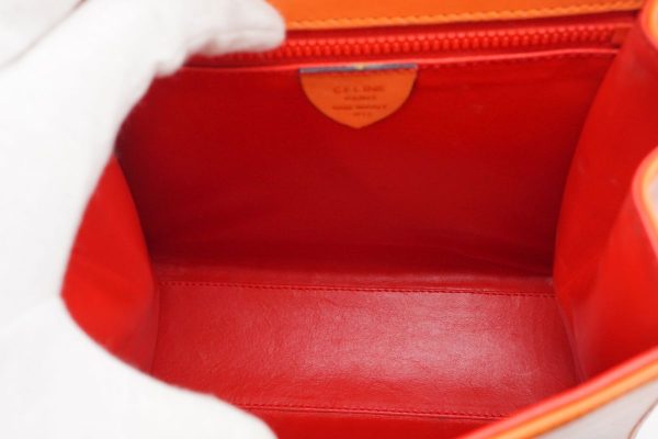 40576 8765h 9 Celine Vintage Handbag Star Ball Hardware Flap Top Handle Red Leather