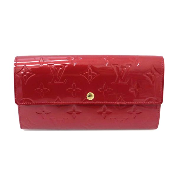 40610 1 Louis Vuitton Vernis Sala Wallet Red