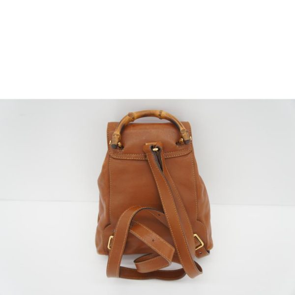 40617 2 Gucci Bamboo Leather Backpack