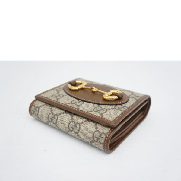 40673 3 GUCCI GG Supreme Horsebit 2 Fold Wallet