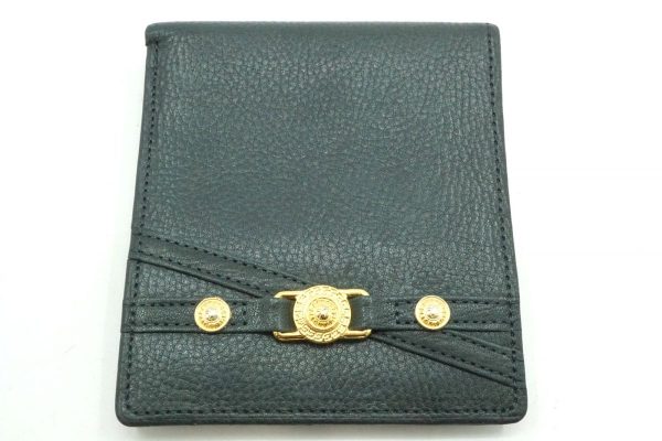 40699 8816k 1 Versace Bifold Wallet Compact Wallet Sunburst Cross Ribbon Leather Green