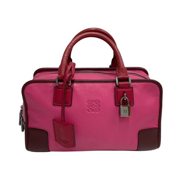 406f1442808 1 Loewe Amazona 28 Anagram Logo Leather Mini Boston Bag Pink