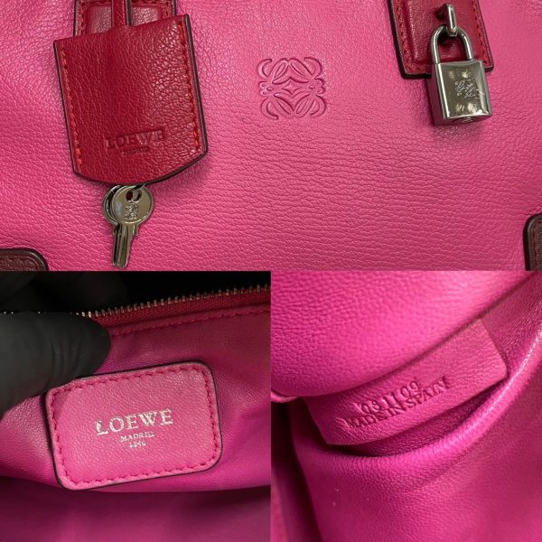 406f1442808 3 Loewe Amazona 28 Anagram Logo Leather Mini Boston Bag Pink