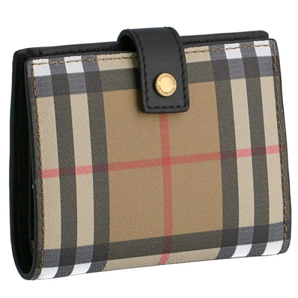 4073431 BURBERRY Vintage Check Leather Wallet Black