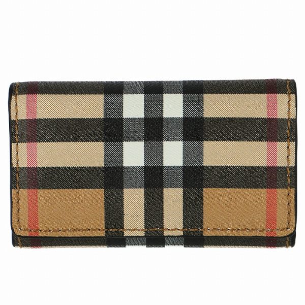 4077780 1 BURBERRY Vintage Check Leather Key Case Black