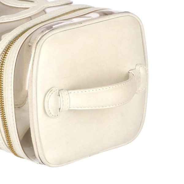 40860 4 Chanel Cosmetic Pouch Clear Leather Cocomark Vanity Bag